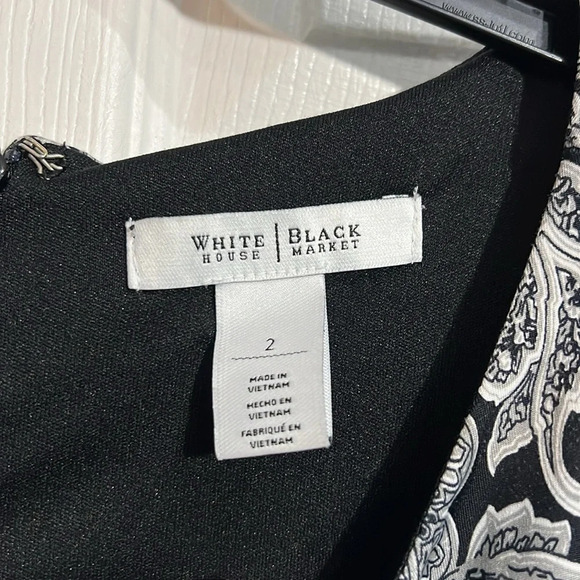 White House Black Market women’s paisley dress - Black and white size 2 - Picture 6 of 9